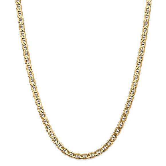 5.5mm, 14K Yellow Gold, Hollow Anchor Link Chain Necklace, 26 Inch - Picture 2 of 7